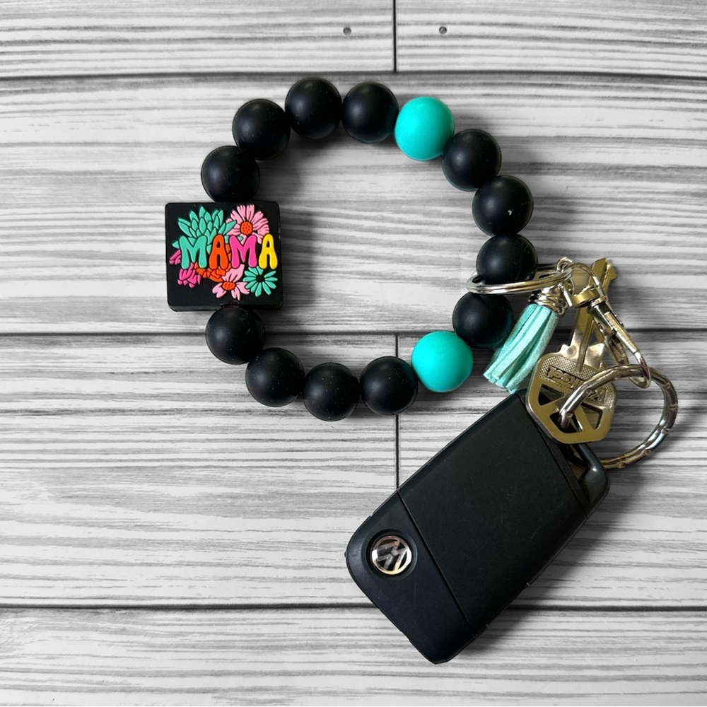 Mama Teal Silicone Wristlet